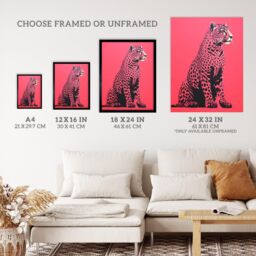 "Wee Blue Coo Wall Art Print Watermelon Pink Cheetah Animal Bold Living Room - Size: W24"" x H32""" - thumbnail 3
