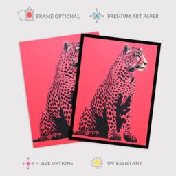 "Wee Blue Coo Wall Art Print Watermelon Pink Cheetah Animal Bold Living Room - Size: W24"" x H32""" - thumbnail 2