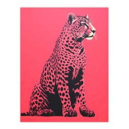"Wee Blue Coo Wall Art Print Watermelon Pink Cheetah Animal Bold Living Room - Size: W24"" x H32""" - thumbnail 1