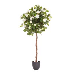 mysmartbuy Artificial Potted Hoxton Rose Tree - Home or Garden Faux Plant in White - thumbnail 2