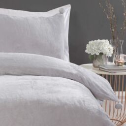 Smart Living Luxurious Pom Pom Fleece Duvet Cover with Pillowcases in Silver - Size: King - thumbnail 2