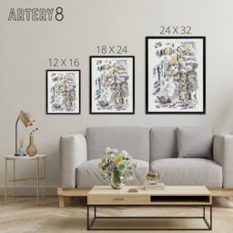"Artery8 Ghosts Design for Urne Buriall Book Nash Framed Canvas Wall Art Print - Size: W24"" x H32""" - thumbnail 4