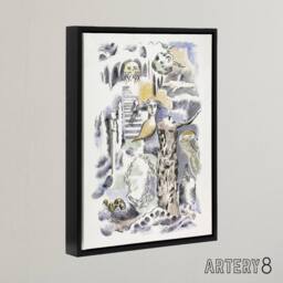 "Artery8 Ghosts Design for Urne Buriall Book Nash Framed Canvas Wall Art Print - Size: W24"" x H32""" - thumbnail 2