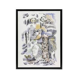 "Artery8 Ghosts Design for Urne Buriall Book Nash Framed Canvas Wall Art Print - Size: W24"" x H32""" - thumbnail 1