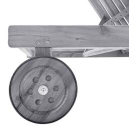 Berkfield Home Sun Lounger Solid Acacia Wood in Light Grey - thumbnail 6