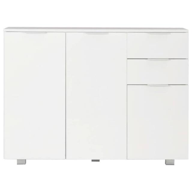 Berkfield Home Sideboard High Gloss White 107x35x76 cm - Size: 107 x 35 x 76 cm - image 1