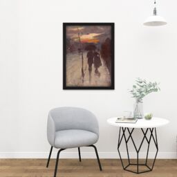 "Artery8 Wall Art Print Tom Roberts Going Home Large Framed Wall Décor Art in Black - Size: W18"" x H24""" - thumbnail 2