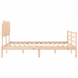 Berkfield Home Beautiful Bed Frame with Headboard 160x200 cm Solid Wood in Natural - thumbnail 7