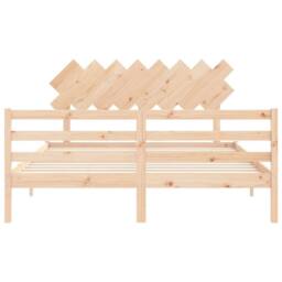 Berkfield Home Beautiful Bed Frame with Headboard 160x200 cm Solid Wood in Natural - thumbnail 6