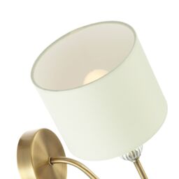Happy Homewares Traditional Bedside Wall Light in Antique Brass with Pull Switch & Shade in Metallic Gold - thumbnail 4