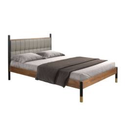 Angel Cerda Dark Grey Leatherette Double Bed, Walnut Veneer - thumbnail 6