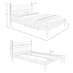 Angel Cerda Dark Grey Leatherette Double Bed, Walnut Veneer - thumbnail 7