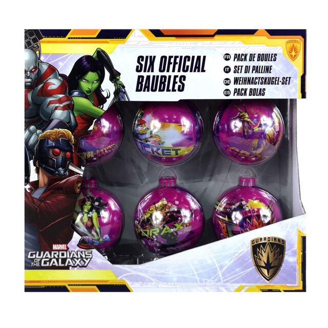 Guardians Of The Galaxy 6PC Decorated Tin Christmas Baubles - image 1