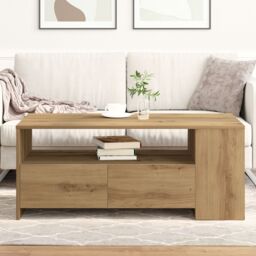 Berkfield Home Coffee Table - Artisan Oak - 102x55x43.5 cm - Made of Engineered Wood in Brown - thumbnail 4