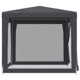 Berkfield Home Party Tent with 4 Mesh Sidewalls Anthracite 2.5x2.5 m HDPE in Black - thumbnail 4