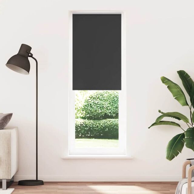 Berkfield Home Roller Blind Blackout Black 80x230 cm Fabric Width 75.7 cm Polyester - image 1