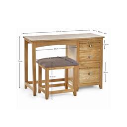 Cheshire Premium Brixton Single Dressing Table & Stool in Light Oak - thumbnail 4