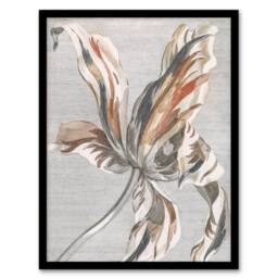 Artery8 Tulip Flower Bloom Floral Painting Teyler Framed Wall Art Print in White - Size: A4 - thumbnail 1