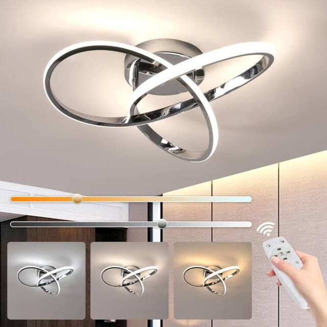 Goeco LED Ceiling Light, Dimmable, Bedroom Ceiling Light, 36W, Modern in Silver - image 1