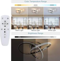 Goeco LED Ceiling Light, Dimmable, Bedroom Ceiling Light, 36W, Modern in Silver - thumbnail 6