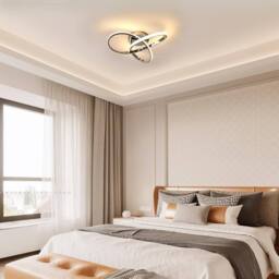 Goeco LED Ceiling Light, Dimmable, Bedroom Ceiling Light, 36W, Modern in Silver - thumbnail 3
