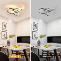 Goeco LED Ceiling Light, Dimmable, Bedroom Ceiling Light, 36W, Modern in Silver - thumbnail 8