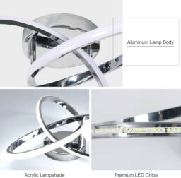 Goeco LED Ceiling Light, Dimmable, Bedroom Ceiling Light, 36W, Modern in Silver - thumbnail 7