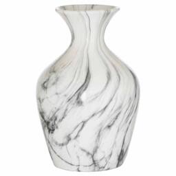 Lemon Pavilion Furniture and Decor Marble Ellipse Large Vase - Ceramic - L23 x W23 x H36 cm - Grey/White in White