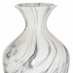 Lemon Pavilion Furniture and Decor Marble Ellipse Large Vase - Ceramic - L23 x W23 x H36 cm - Grey/White in White - thumbnail 2