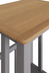 FWStyle Solid Oak Magazine Rack Table Grey Ready Assembled - thumbnail 5