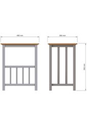 FWStyle Solid Oak Magazine Rack Table Grey Ready Assembled - thumbnail 6