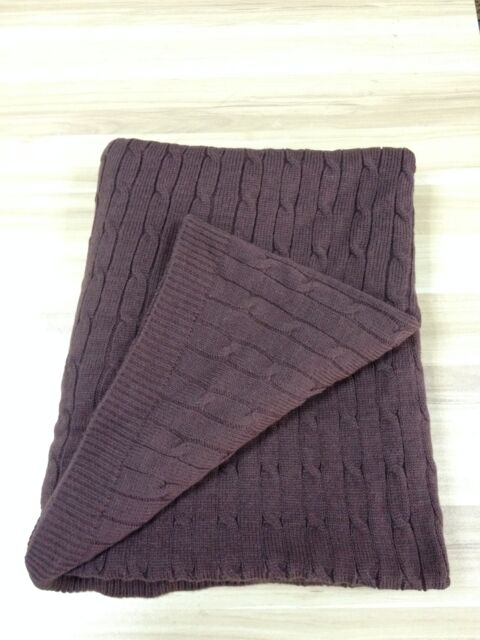 Velosso Elegant Sofa Throw Blanket, Twill Design, Textured Cotton Woven Throw in Chocolate - Size: 50 cm x 75 cm