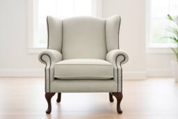Somnior Hudson Sherpa Fabric Wingback Accent Arm Chair Manufactured in UK in Light Grey - Size: 1 Seater - thumbnail 2