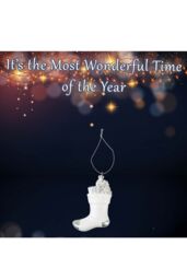 VFM e-Store Christmas Tree Decoration Silver White Stocking Ornament X - thumbnail 3