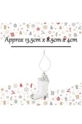 VFM e-Store Christmas Tree Decoration Silver White Stocking Ornament X - thumbnail 2