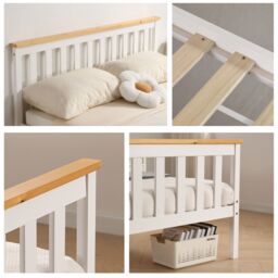 Comfy Living Ltd Low Footend Wooden Bed Frame in White - Size: King - thumbnail 7