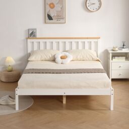 Comfy Living Ltd Low Footend Wooden Bed Frame in White - Size: King - thumbnail 4