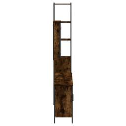 Berkfield Home Durable 4 Piece Bathroom Furniture Set Smoked Oak Engineered Wood in Brown - thumbnail 7