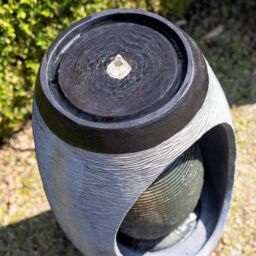 Primrose Nazare Oval Water Feature With Lights 75.5cm in Grey - thumbnail 4