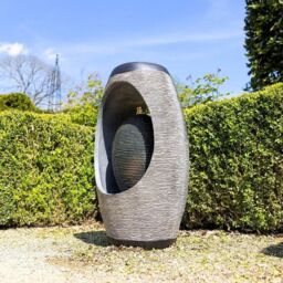 Primrose Nazare Oval Water Feature With Lights 75.5cm in Grey - thumbnail 2