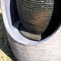 Primrose Nazare Oval Water Feature With Lights 75.5cm in Grey - thumbnail 6