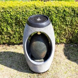 Primrose Nazare Oval Water Feature With Lights 75.5cm in Grey - thumbnail 3