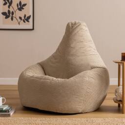 icon Dalton XL Jumbo Corduroy Bean Bag Recliner in Stone - Size: Extra Large - thumbnail 1