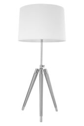 Orsina Tripod Table Lamp With Cream Linen Shade, Modern Linen Shade Table Lamp With Metal Tripod Stand - thumbnail 2