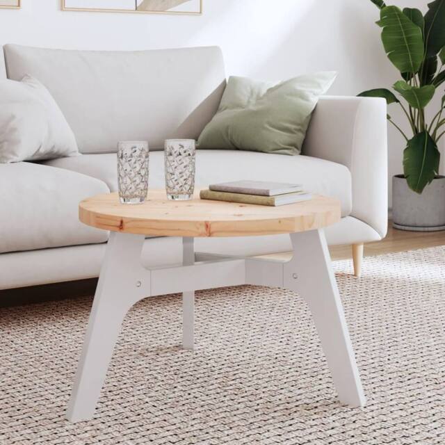 Berkfield Home Table Top Round Ã˜60x3 cm Solid Wood Pine in Brown - Size: 60x3 cm - image 1