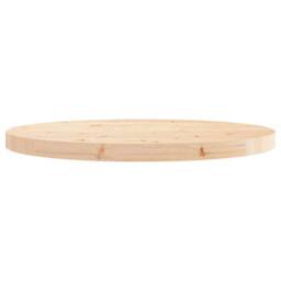 Berkfield Home Table Top Round Ã˜60x3 cm Solid Wood Pine in Brown - Size: 60x3 cm - thumbnail 3