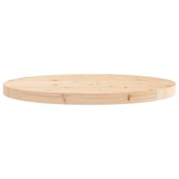 Berkfield Home Table Top Round Ã˜60x3 cm Solid Wood Pine in Brown - Size: 60x3 cm - thumbnail 4