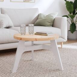 Berkfield Home Table Top Round Ã˜60x3 cm Solid Wood Pine in Brown - Size: 60x3 cm - thumbnail 1