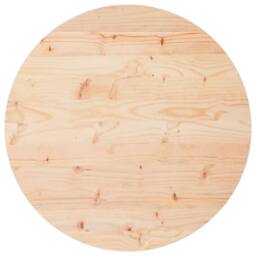Berkfield Home Table Top Round Ã˜60x3 cm Solid Wood Pine in Brown - Size: 60x3 cm - thumbnail 2