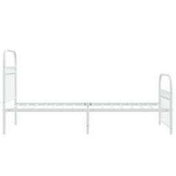 Berkfield Home Metal Bed Frame without Mattress with Footboard White 80x200cm - Size: 80x200 cm - thumbnail 5